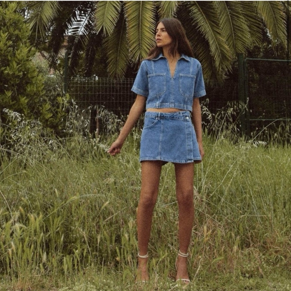 ZARA DENIM SKORT Z1975 - Picture 2 of 4
